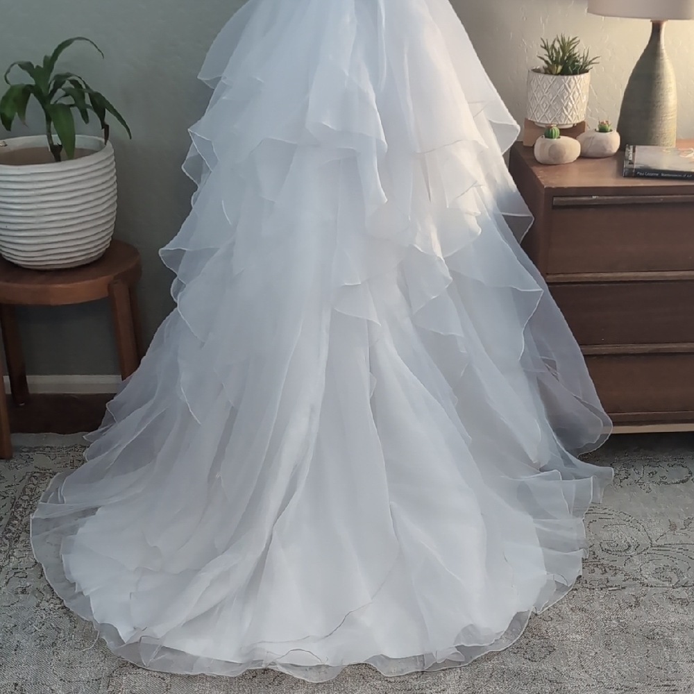 DAVID'S BRIDAL Organza Wedding Ball Gown - Picture 7 of 14